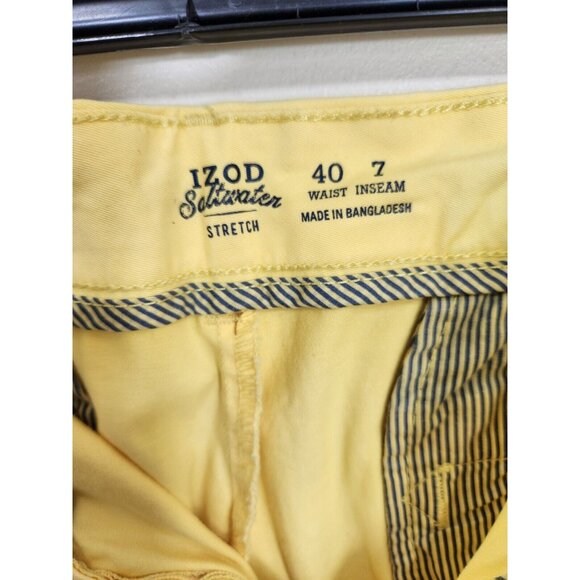 Izod Saltwater Mens Size 40 Yellow Stretch flat front relaxed Shorts NWT --24 - Picture 6 of 7